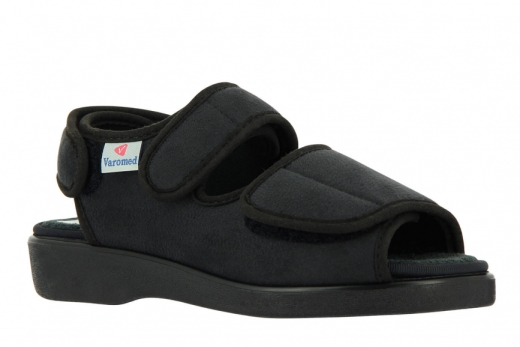 Verbandsandale Klettsandale Verbandschuh Lugano Größe 42 schwarz Weite L Varomed 58890 REDUZIERT!