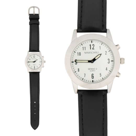 Sprechende Damen-Armbanduhr mit Touch-Funktion Senso 2 mit Lederarmband