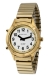 Sprechende Armbanduhr mit kompletter Ansage des Datums und Weckfunktion gold Metallzugband