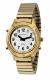 Sprechende Armbanduhr mit kompletter Ansage des Datums und Weckfunktion goldfarben mit Metallzugband